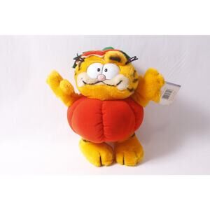 1980s Dakin Garfield Pumpkin Halloween Plush Holiday Decor ~ 260317-WH 990